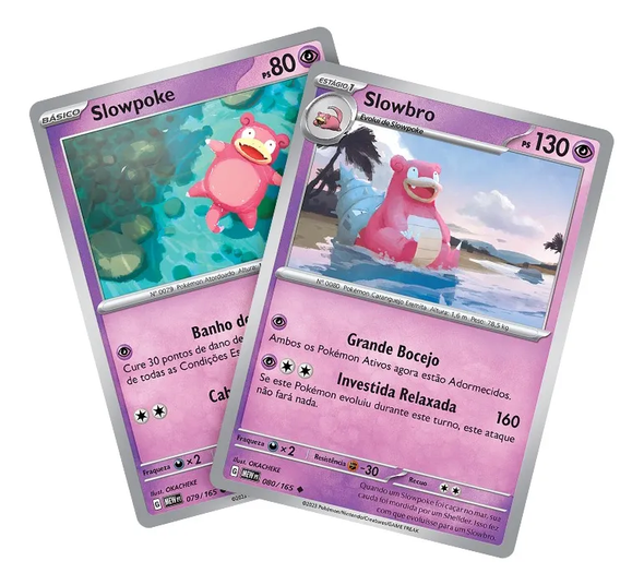 Slowbro & Slowpoke Pokémon Card Kit – Scarlet & Violet 151 Series (Portuguese) | Official Copag Release – 2-Card Set