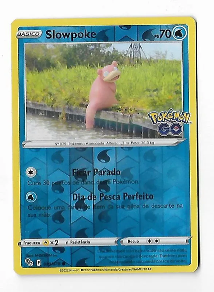 Slowpoke Reverse Holofoil Pokémon Card – Pokémon GO TCG (Portuguese, 2022) | Official Copag Edition – Free Shipping Included