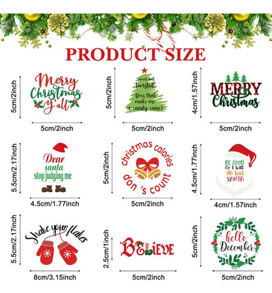 Pegatinas Navideñas 100 Unidades Agua Resistentes 50 Estilos 1