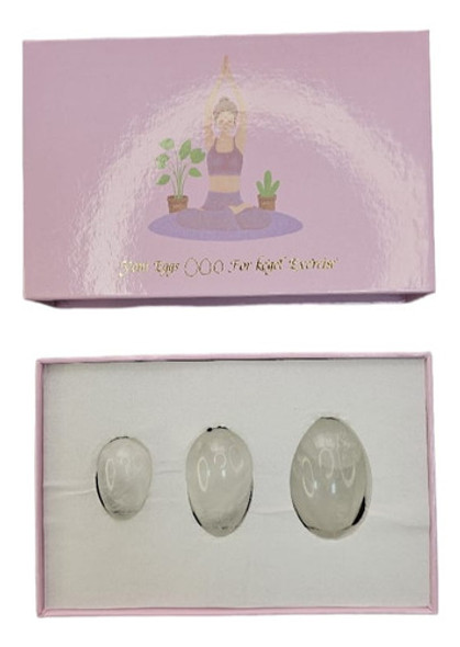 Huevos Yoni Masajeador Set Tamaño S M L Cuarzo Cristal 1