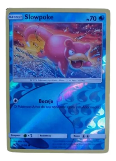 Slowpoke Reverse Holo Pokémon Card – Hidden Fates (Sun & Moon) | Portuguese Copag Edition – Official Foil Card