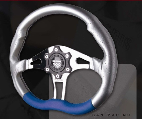 Volante Deportivo Naonis Mod. San Marino Cromado Y Tapizado 1