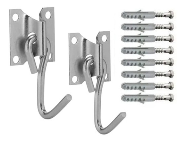 Gancho Para Rede Reforçado Zincado Com Parafuso E Bucha 10 0