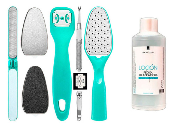 Escofina Lima Pies 8 En 1 + Loción Ablandadora Durezas Callo 0