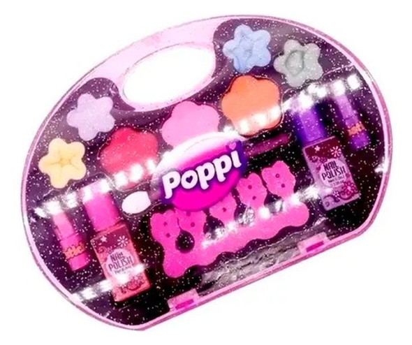 Set Portable Maquillaje Niñas Estilo Esmalte Brillo Espejo 1
