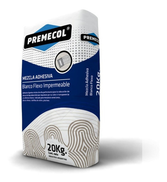 Premecol Adhesivo Bloques Vidrio Glass Blanco Flex X 20 Kg 0