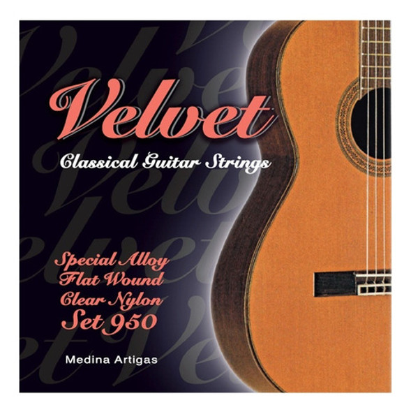 Encordado P Guitarra Clasica Criolla Velvet Flat Wound 950 1