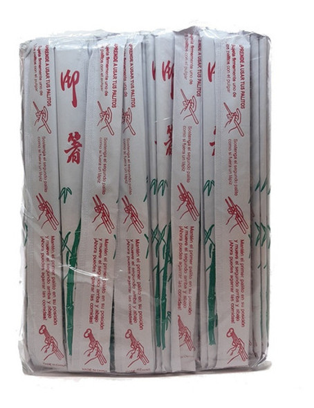 Palitos Descartables De Bambú 100 Pares 23 Cm Con Funda 0