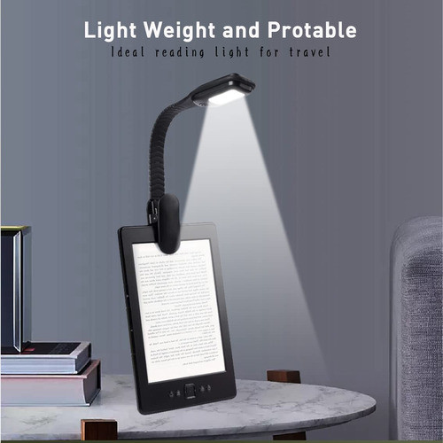 Luz De Libro Led Negra Recargable 1