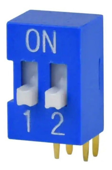 Interruptor Dip Switch 2 Posiciones 2.5mm Azul 0