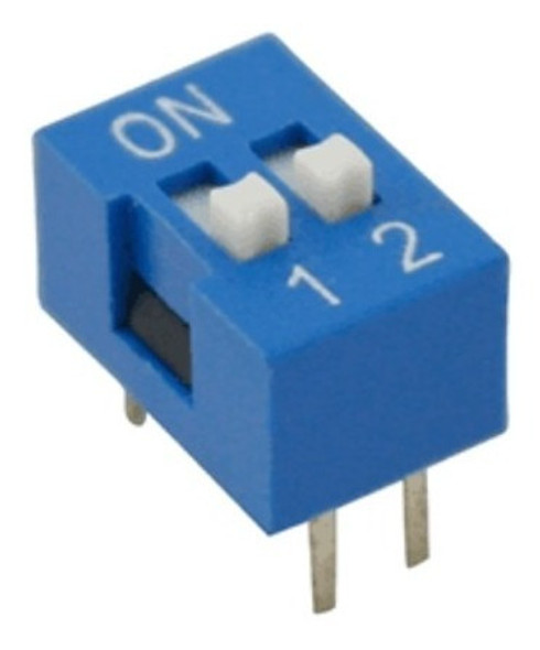 Interruptor Dip Switch 2 Posiciones 2.5mm Azul 1