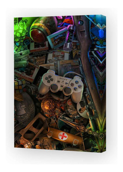 Cuadro 16x24cm Gamer Juego Cura Objetos Busqueda Play 0