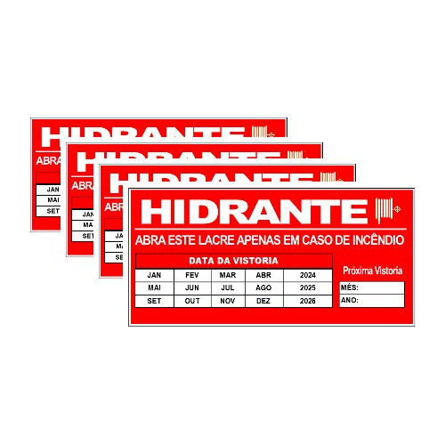 Lacre Adesivo Destrutível  Do Hidrante  C/50pçs  7x15cm 0
