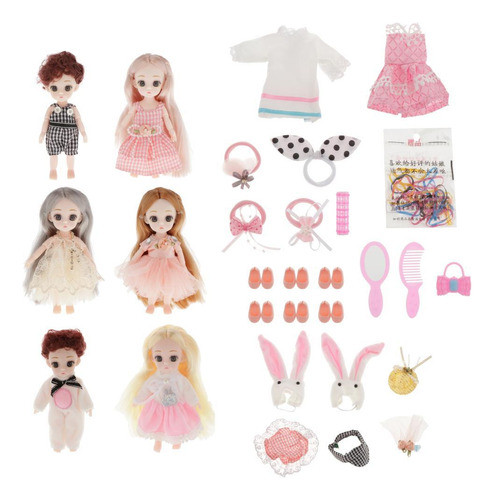 Boneca Bjd De 6 \'\' Da Moda Em 3d, Olhos Grandes, Cílios 0