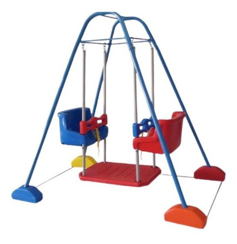Balanço Bebê  Duplo Com Estrutura Azul Jundplay Escola 0