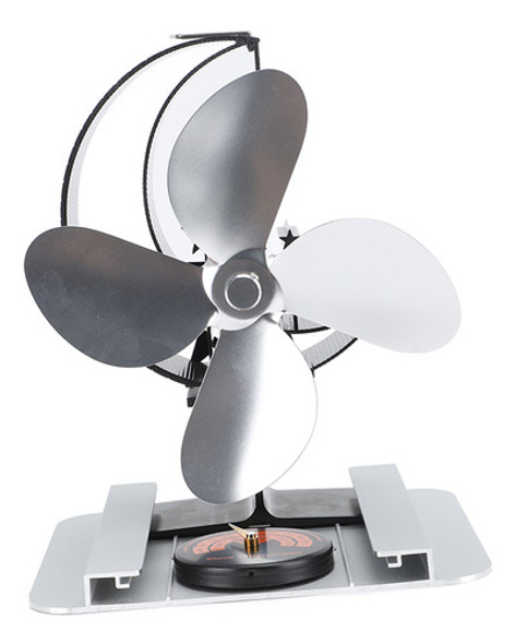 Ventilador De Fogão A Lenha Em Liga De Alumínio De 4 Pás Em 1