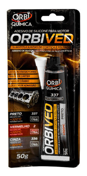 Silicone Preto Acetico Selante Para Motor 50g - Orbi Química 0