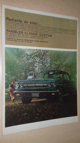 P447 Clipping Publicidad Automovil Rambler Classic Año 1966 0