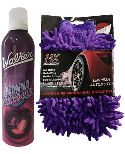 Limpia Tapizados Walker Espuma + Manopla De Microfibra 0