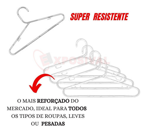 Cabide Acrílico Infantil Cristal  Kit 100 + 50 Presilha 1