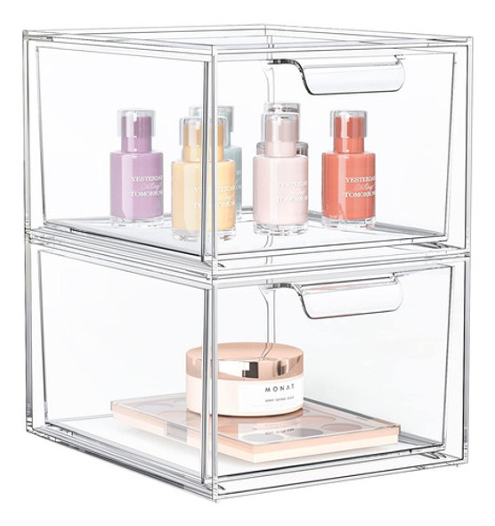 Organizador De Maquillaje Apilable Con Cajón De Plástico 0