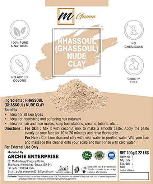 Mganna 100% Natural Marroquino Rhassoul Argila Lava Argila 1