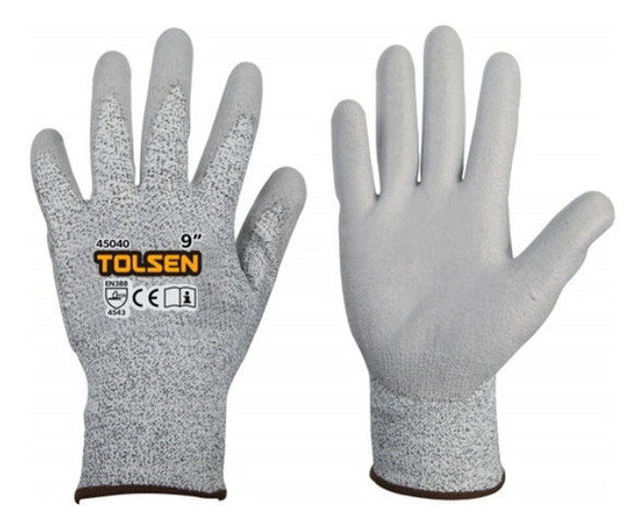Guante Anticorte Tolsen 9 Pulgadas Nivel 5 Palma Recubierta 0