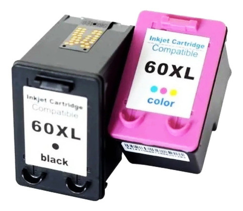Combo Cartuchos Compatível Com 60xl Preto+colorido+brinde 0