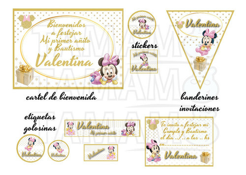 Minnie Bebe Kit Cumple Impreso Y Cortado 1