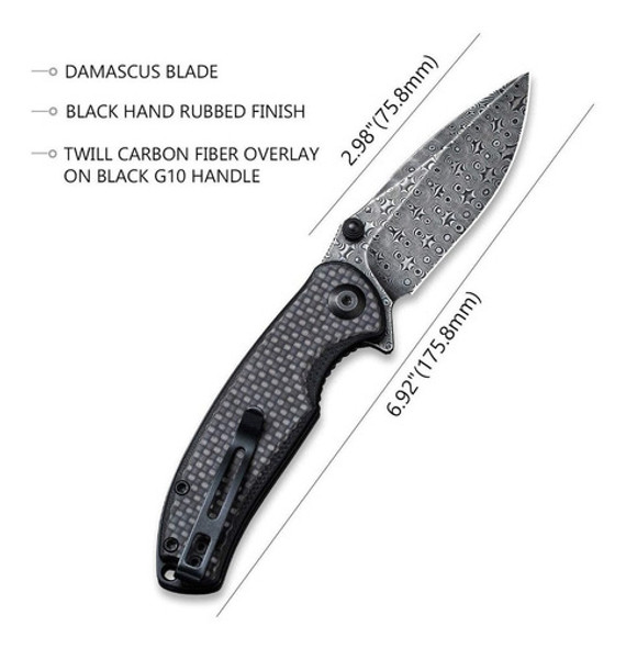 Cuchillo Navaja Plegable De Bolsillo | Negro /civivi C202... 1