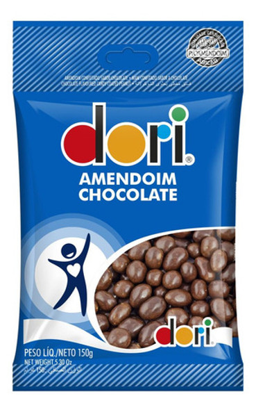Kit C/ 8 Amendoim Dori Confeitado Sabor Chocolate 150 G 0