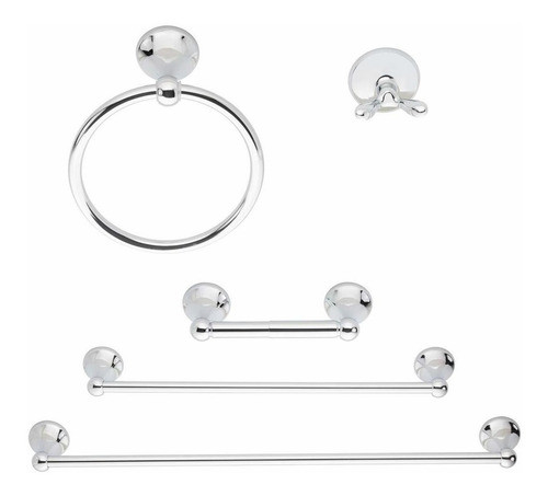 Set De 5 Accesorios Para Baño Cromo Pulido Amz -7pcltkf1 1