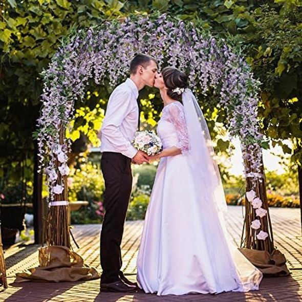 3 Guirnaldas Artificiales Con Flores Morado 1