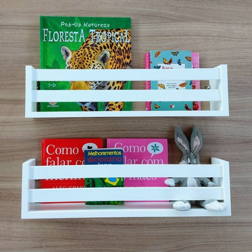 Nicho Para Livros E Brinquedos Infantis Estante Bebê 2un40cm 1