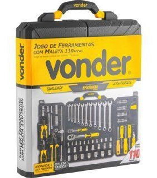 Kit Jogo De Ferramentas 110 Peças Com Maleta Vonder 35991101 1