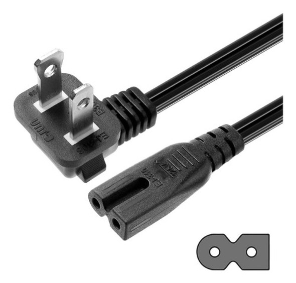 Vseer Cable De Alimentacin De 2 Clavijas En Ngulo De 90 Grad 0