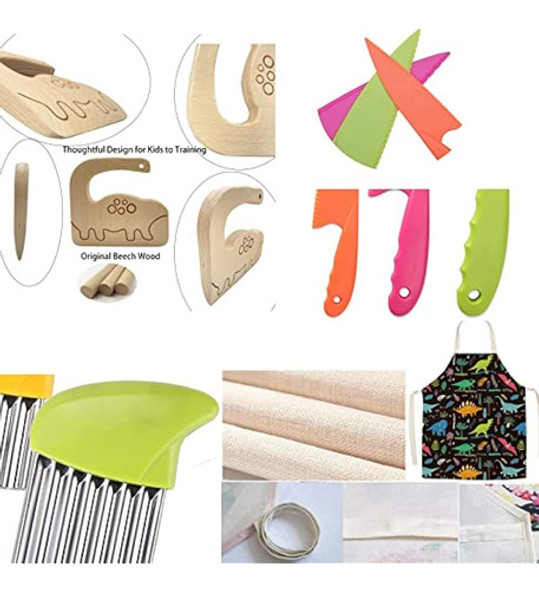 Fylfota 7 Piezas De Madera Para Niños Cuchillo De Cocina Jue 1