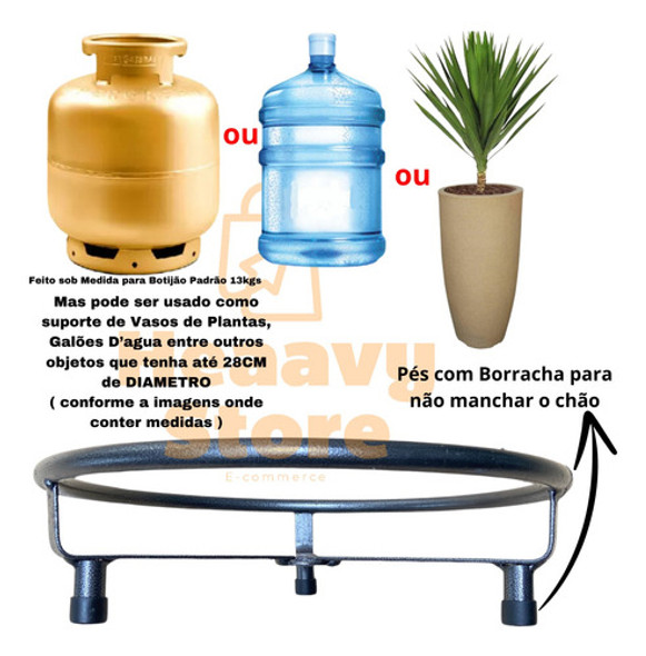 Suporte Para Botijão De Gás Vasos Plantas Fixo Reforçado 1