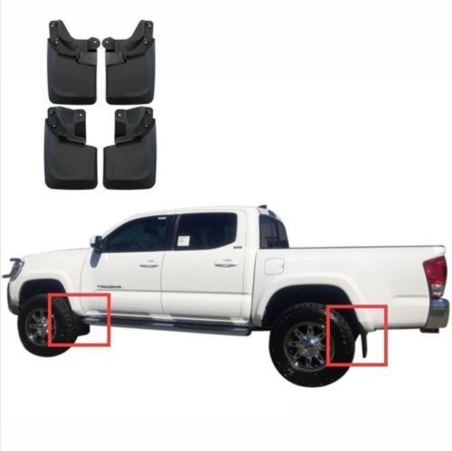 Para Toyota Tacoma 2016-17 Mud Flaps 4 Piezas Delanteras 0