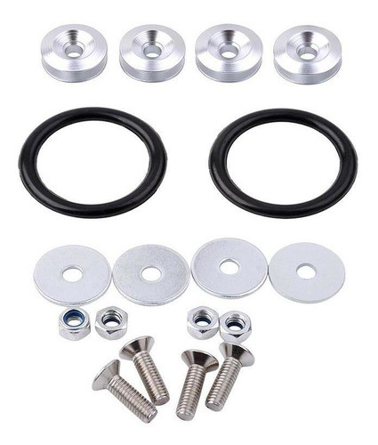 Sujetador Paragolpes Universal Auto Aluminio Jdm Plata 0