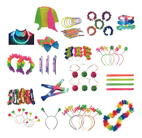 Combo Carnaval Carioca Luminoso Y Fluo Para 50 Personas 0