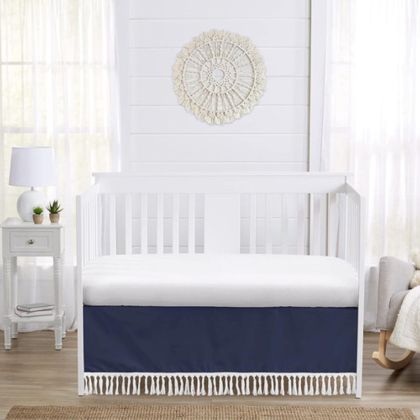 Sweet Jojo Designs Navy Boho Bohemian Boy Baby Crib Bed Skir 1