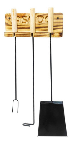 Kit Parrillero Estante Pala Atizador Tenedor Accesorios X 4 0