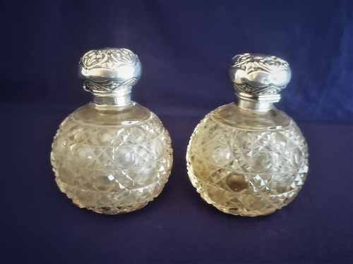 Pendant De Frascos Para Toilette Con Tapa De Plata Inglesa 0