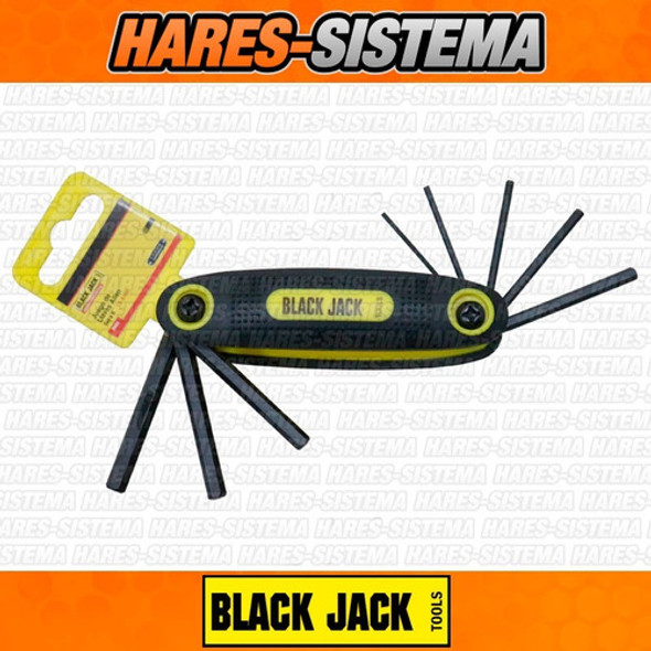 Juego Llaves Allen X 8 Pz Plegables Milimetricas Black Jack 1