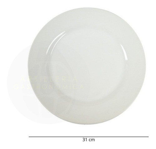 Plato Fuente 31 Cm Ala Ancha Tsuji Porcelana Blanca X1 Uni. 1