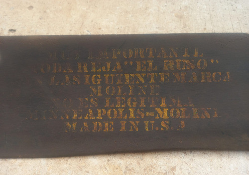 Antigua Reja De Arado - Escrito Una Frase U.s.a 1