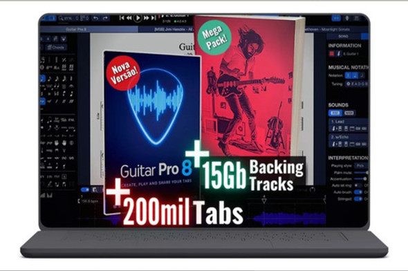 Guitar Pro 8 + 200mil Tabs + 15gb Guitar Backing Tracks 0