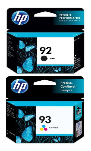 Kit De Cartucho De Tinta Hp 92 Black E 93 Color Original 1
