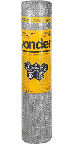 Tela Metálica Hexagonal Malha 1/2  24bwg X 1,2m 50m Vonder 0